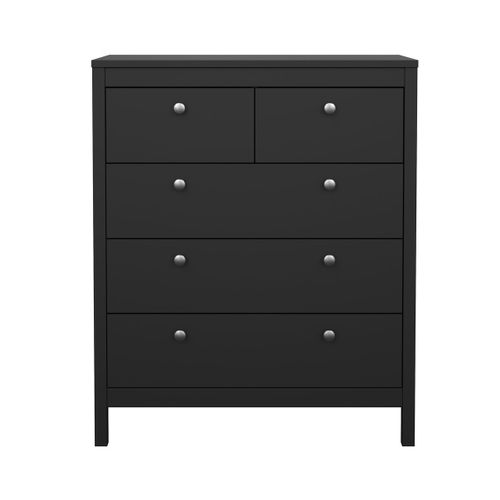 Commode 5 Tiroirs Noir Mat H98,9 Cm