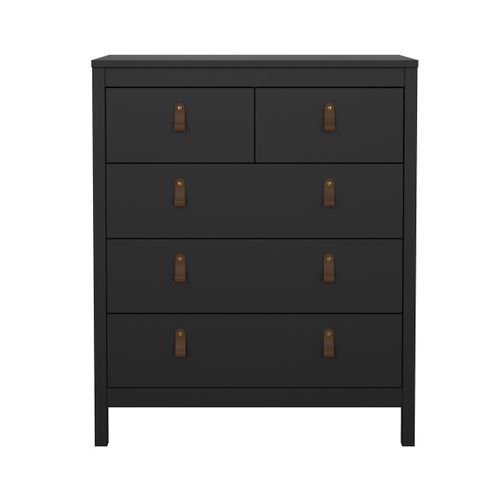 Commode 5 Tiroirs Noir Mat H98,9 Cm