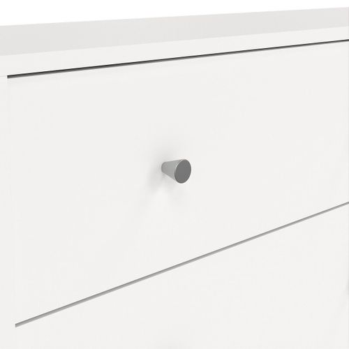 Commode Oregon 2x 3 Tiroirs - Décor Blanc - L 143 X P 30 X H 68 Cm - TVilum