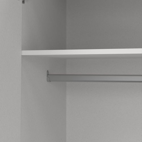 Armoire Vega - Décor Blanc Mat - 4 Portes + 3 Tiroirs - L 195,5 X P 49,6 X H 200,4 Cm