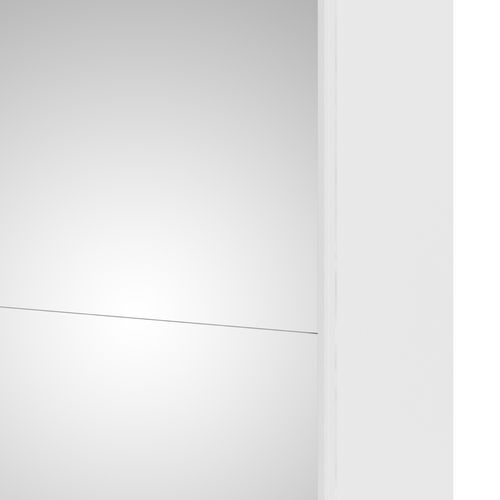 Armoire 2 portes coulissantes avec miroir ELEGANCE XL L.240 cm blanc laqué