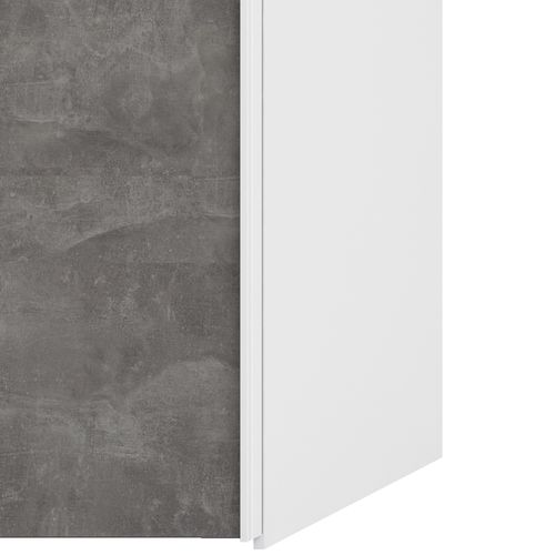 Armoire 2 portes coulissantes L.150 cm ELEGANCE MINI blanc et imitation béton