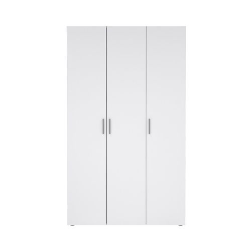Armoire Avec 3 Portes Décor Chêne Et Blanc Brillant H200,9 Cm