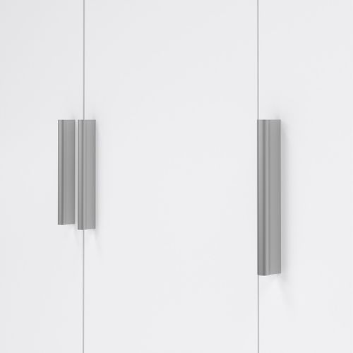 Armoire Avec 3 Portes Décor Chêne Et Blanc Brillant H200,9 Cm