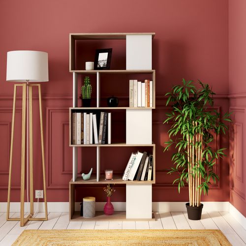 Bibliothèque L. 80 cm CLASS imitation chêne/blanc