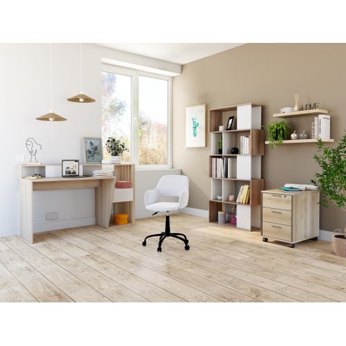 Bibliothèque L. 80 cm CLASS imitation chêne/blanc