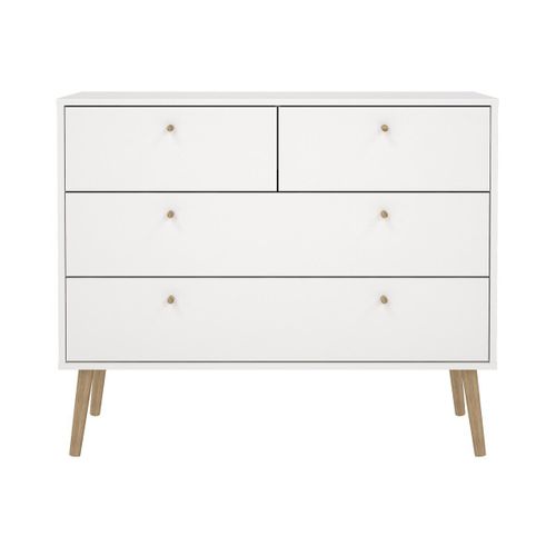 Commode 4 Tiroirs Avec Pieds En Bois L98,7 Cm