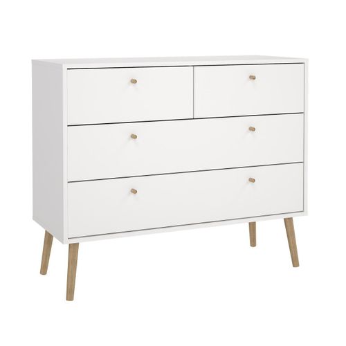 Commode 4 Tiroirs Avec Pieds En Bois L98,7 Cm