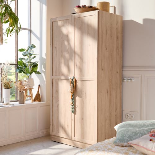 Armoire 2 portes L. 98,5 cm BILLUND imitation chêne
