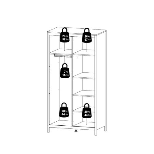 Armoire 2 Portes H199 Cm