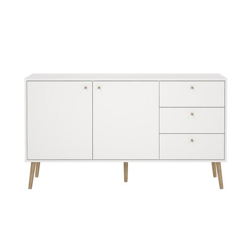 Buffet 2 Portes Et 3 Tiroirs Avec Pieds En Bois L147,2 Cm
