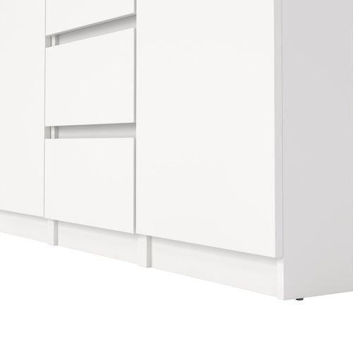 Rangement 2 portes 4 tiroirs BEST Blanc mat