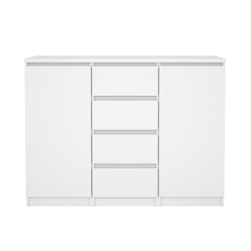 Rangement 2 portes 4 tiroirs BEST Blanc mat