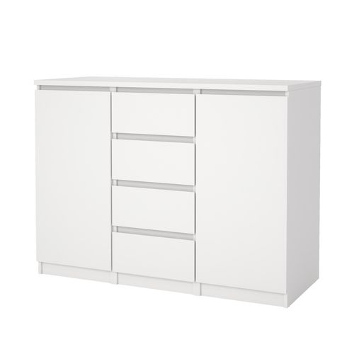 Rangement 2 portes 4 tiroirs BEST Blanc mat