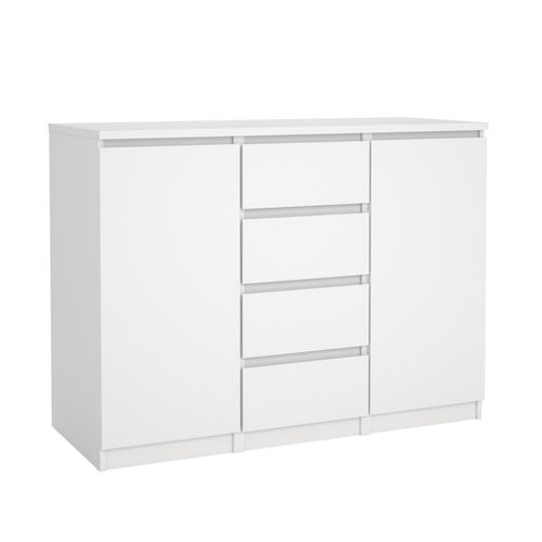 Rangement 2 portes 4 tiroirs BEST Blanc mat