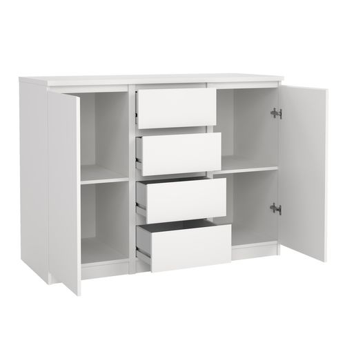 Rangement 2 portes 4 tiroirs BEST Blanc mat