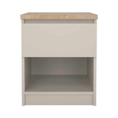 Chevet 1 tiroir 1 niche BEST Grège/chêne