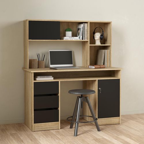 Réhausse pour bureau Class CLASS imitation chêne et noir