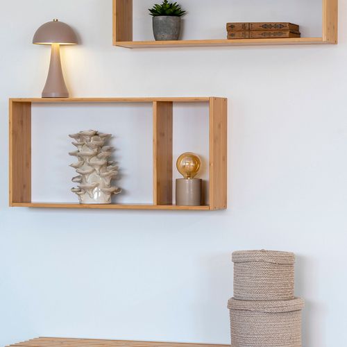 Etagère Murale 2 Niches En Bambou L70cm