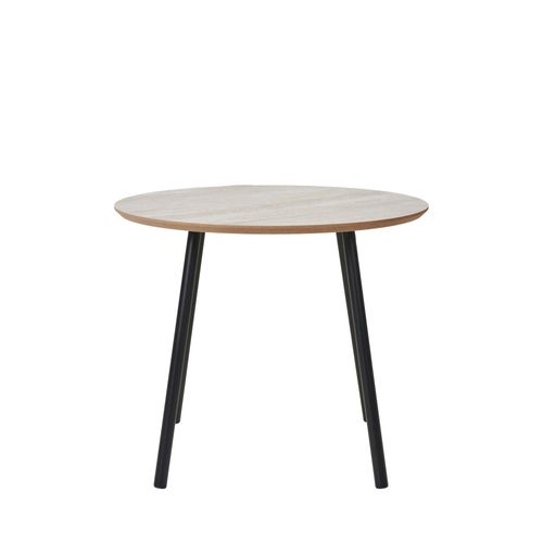 Table D'appoint Ronde Effet Travertin Et Métal Ø55cm