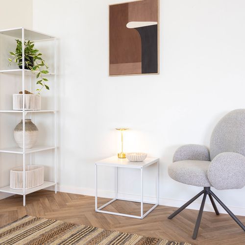 Bout De Canapé En Bois Et Métal Blanc