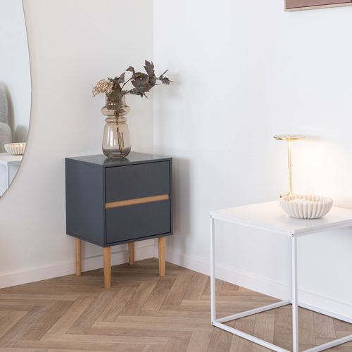 Bout De Canapé En Bois Et Métal Blanc