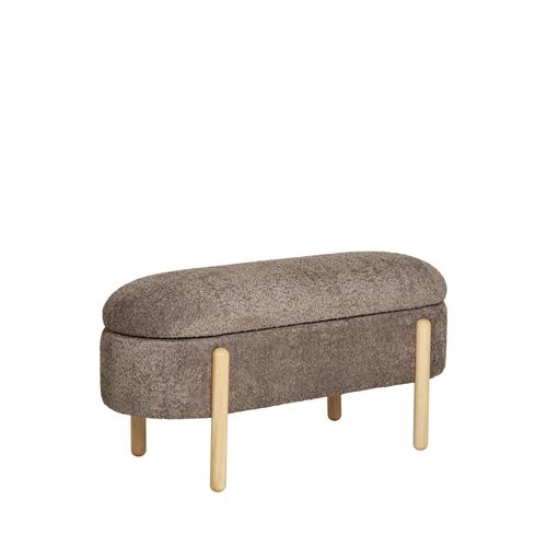 Banc Coffre En Tissu Et Bois L98cm