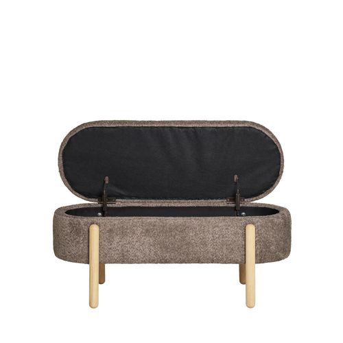 Banc Coffre En Tissu Et Bois L98cm