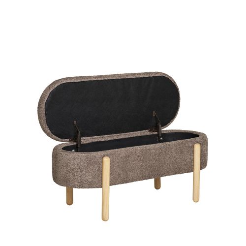 Banc Coffre En Tissu Et Bois L98cm