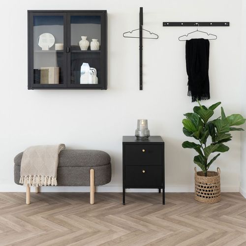 Banc Coffre En Tissu Et Bois L98cm