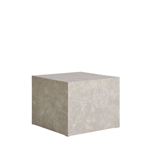 Lot De 2 Tables Basses Carrées Effet Marbre 50x50cm