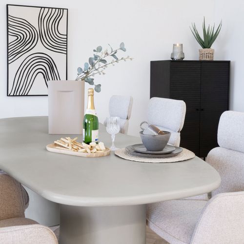 Table à Manger 10 Personnes Organique Effet Béton