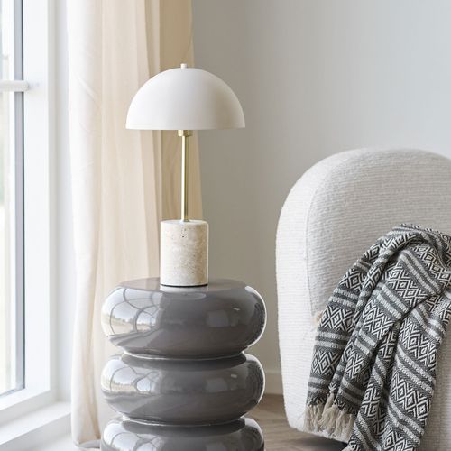 Lampe à Poser En Marbre Et Métal