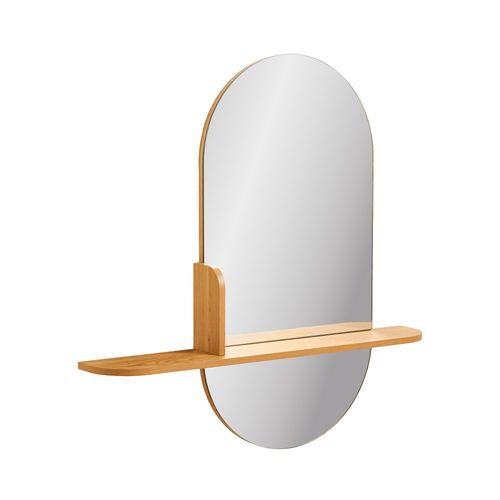 Miroir Ovale Avec Étagère En Bois 94,5x92cm