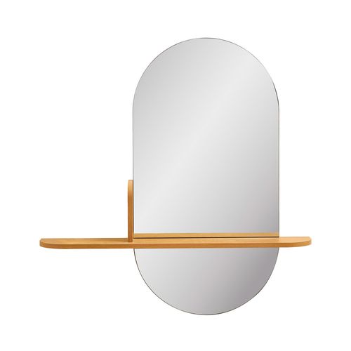 Miroir Ovale Avec Étagère En Bois 94,5x92cm