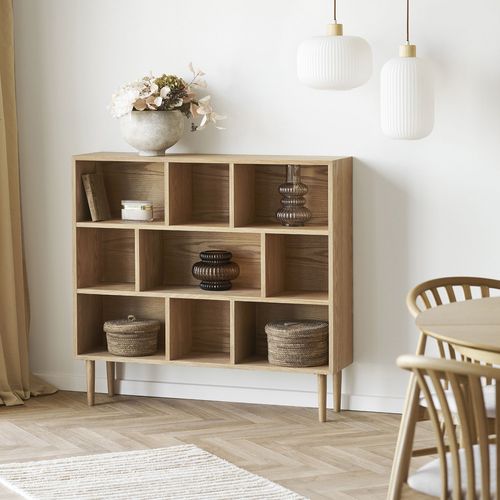 Suspension En Verre Et Bois 20x38cm