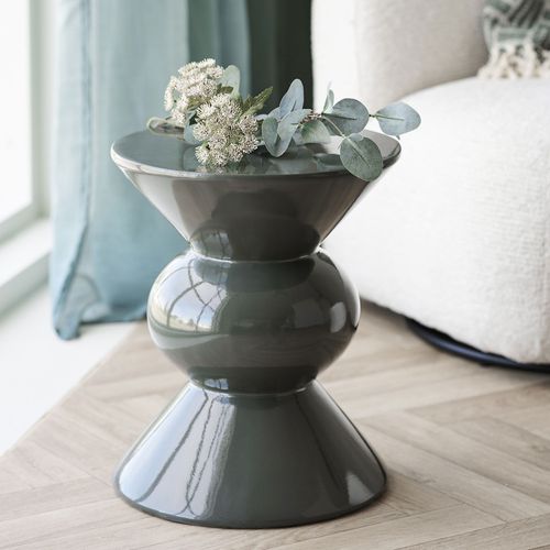 Table D'appoint Ronde En Fibre De Verre 33,5x33.5cm