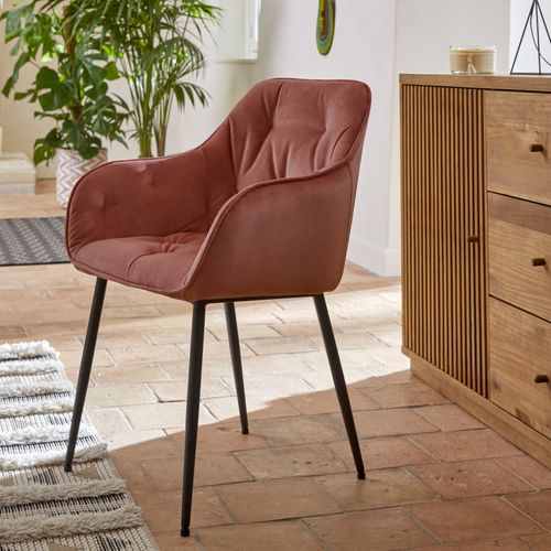 chaise velours BROOKE corail