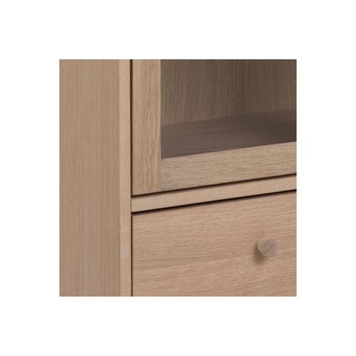Vitrine Scandinave En Chêne Blanchi 2 Portes Vitrées Et 1 Tiroir - Ashley