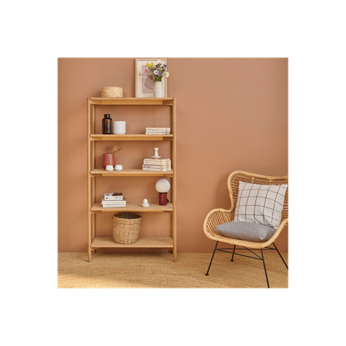 Etagère Scandinave En Chêne Clair 4 Tablettes - Brenda