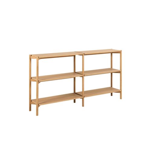 Bibliothèque Basse Scandinave En Chêne Clair 4 Tablettes - Brenda