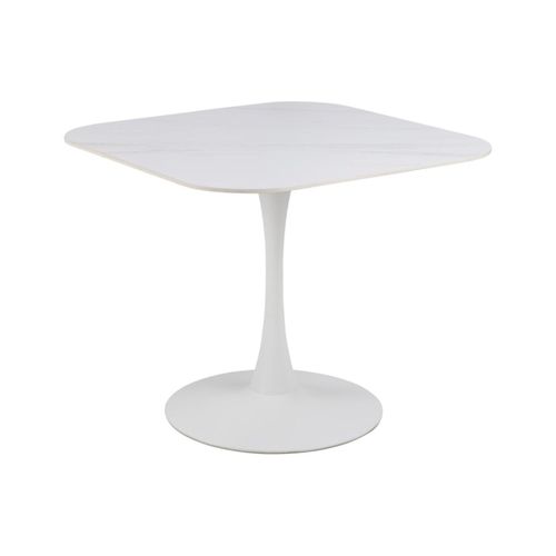 Table à Manger Carrée En Céramique Et Pied Tulipe En Métal L90 - Marsa