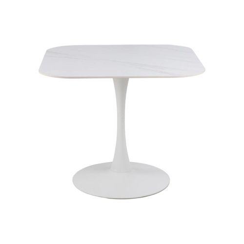 Table à Manger Carrée En Céramique Et Pied Tulipe En Métal L90 - Marsa