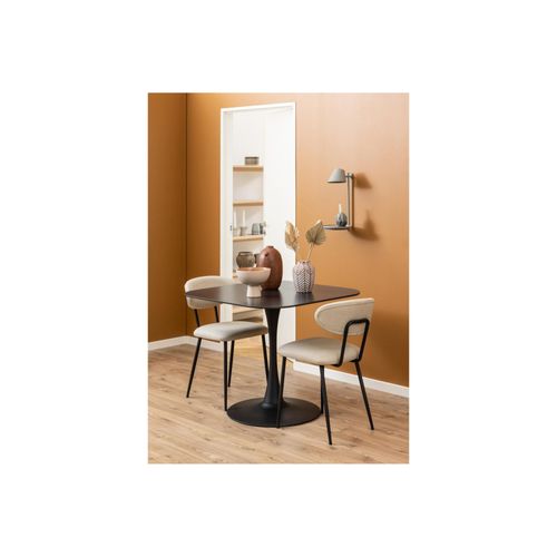 Table à Manger Carrée En Céramique Et Pied Tulipe En Métal L90 - Marsa