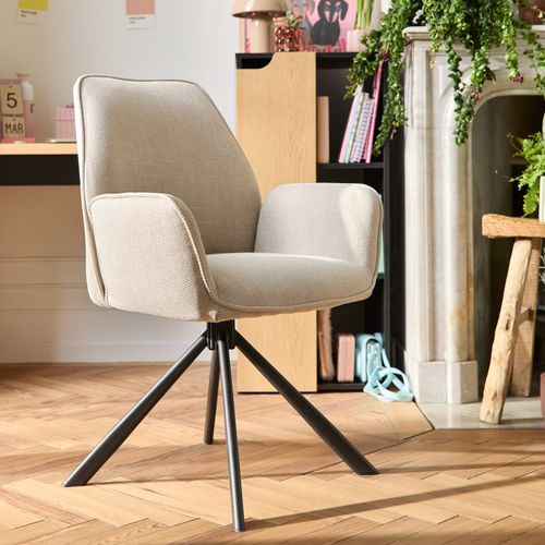 Fauteuil pivotant GLENDA Beige