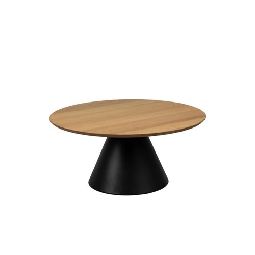 Table Basse Ronde En Bois Et Métal Noir D85 - Girolle