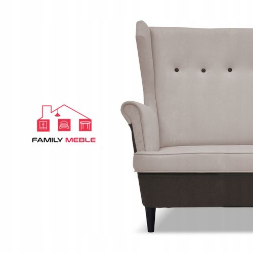 Canapé Scandinave à Oreilles Ari Duo, Brun-beige