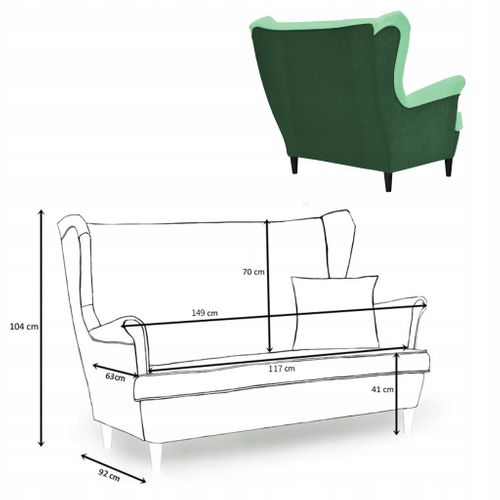 Canapé Scandinave à Oreilles Ari Duo — Vert Menthe