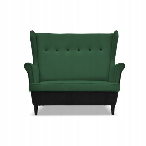 Canapé Scandinave Ari Duo (style à Oreilles), Bicolore Noir Et Vert