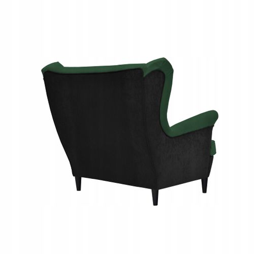 Canapé Scandinave Ari Duo (style à Oreilles), Bicolore Noir Et Vert